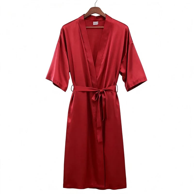Women's Pyjamas Plus Long Section Robe Pure-Coloured Micro-Stretch Morning Robe Ladies Thin Section Sexy Satin Bathrobe Homewear
