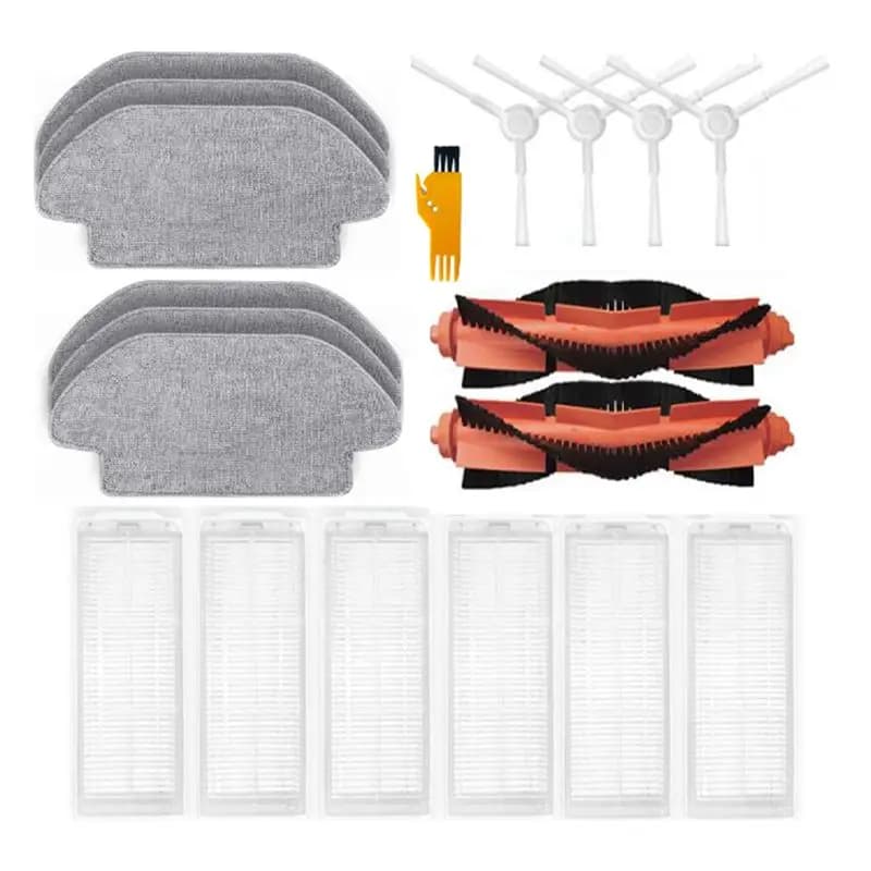 A04G-Robot Main Side Brush Washable Hepa Filter Mop Pad Replacement Spare Parts Plastic+Microfiber For Robot Vacuum S12 B