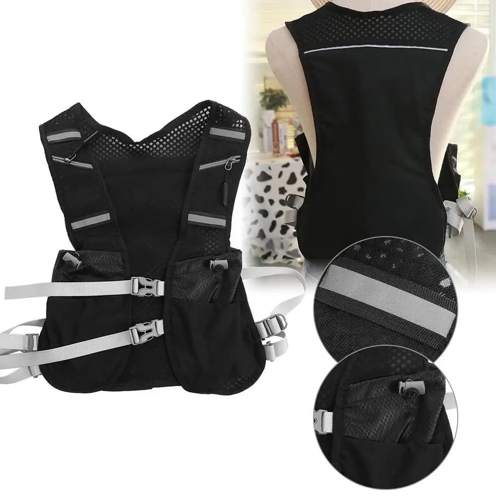 Multi-task Running Vest with Hydrating, Lightweight and Breathable Backpack for Cycling, Unisex Reflective Design, Hiking Waist