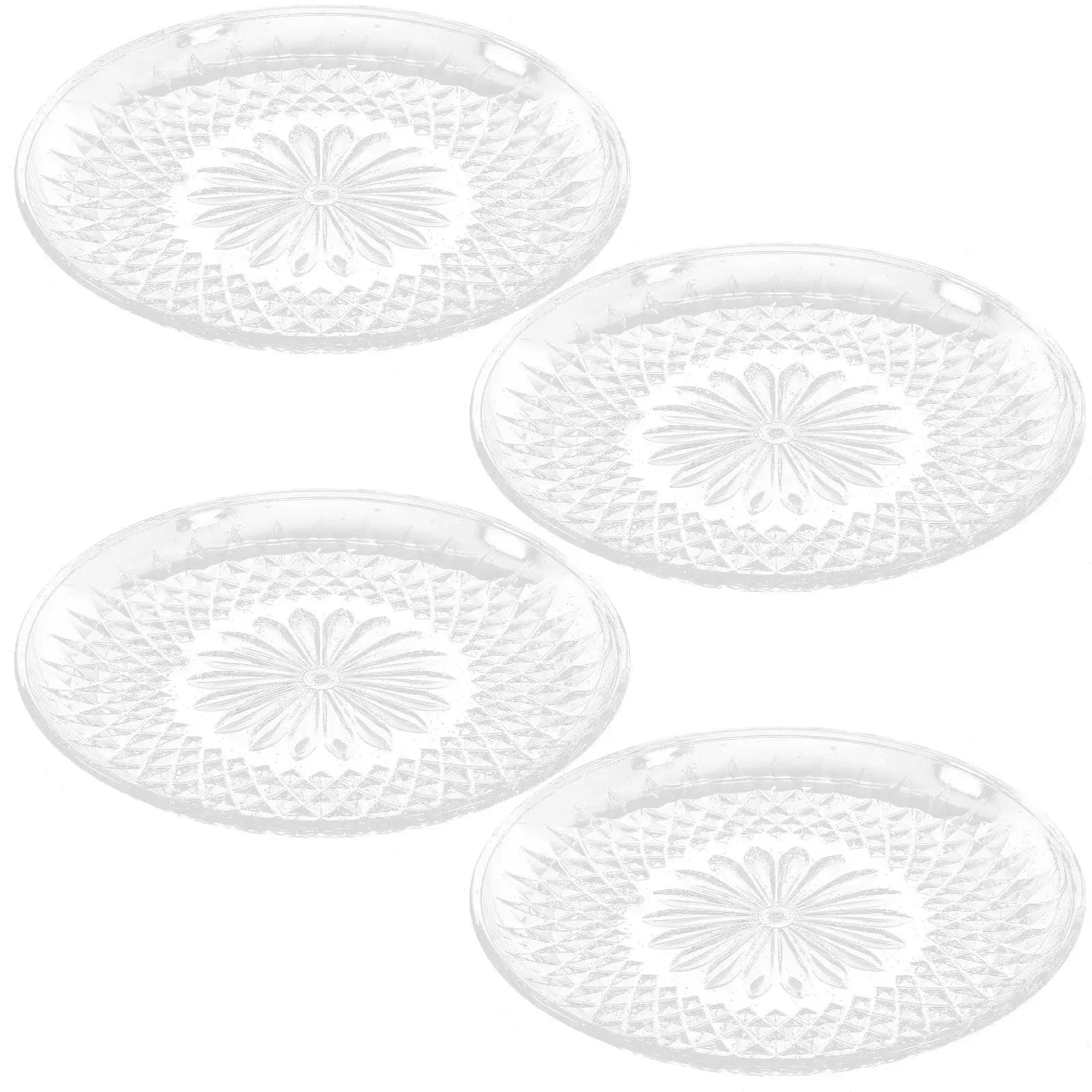 Set di 4 Piatti in Acrilico Multiuso per Snack, Vassoio per Frutta, per Feste e Matrimoni, Contenitore per Dessert, Porta Caramelle e Frutta Secca