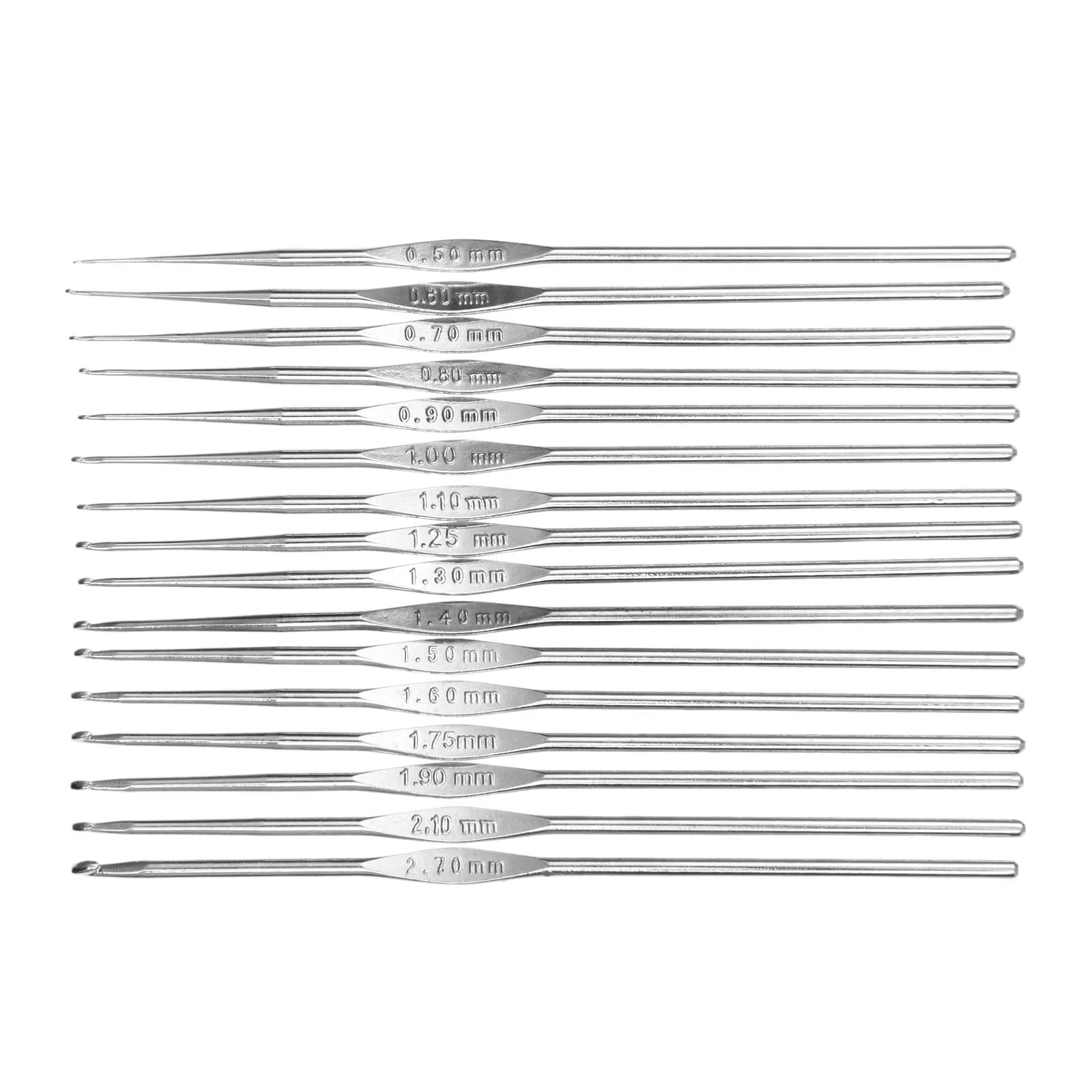 2 pezzi manico in metallo uncinetto per maglieria ago dimensioni 0.5-2.7mm * lunghezza 12cm Kit di aghi per uncinetto in pizzo accessorio per cucire per maglieria fai da te