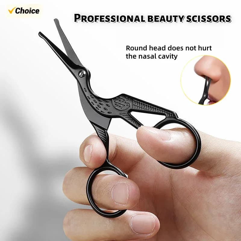 Professional Hair Scissors, Stainless Steel Beauty Scissors for Face, Baffi, Naso, Barba, Eyebrows and Eyelashes