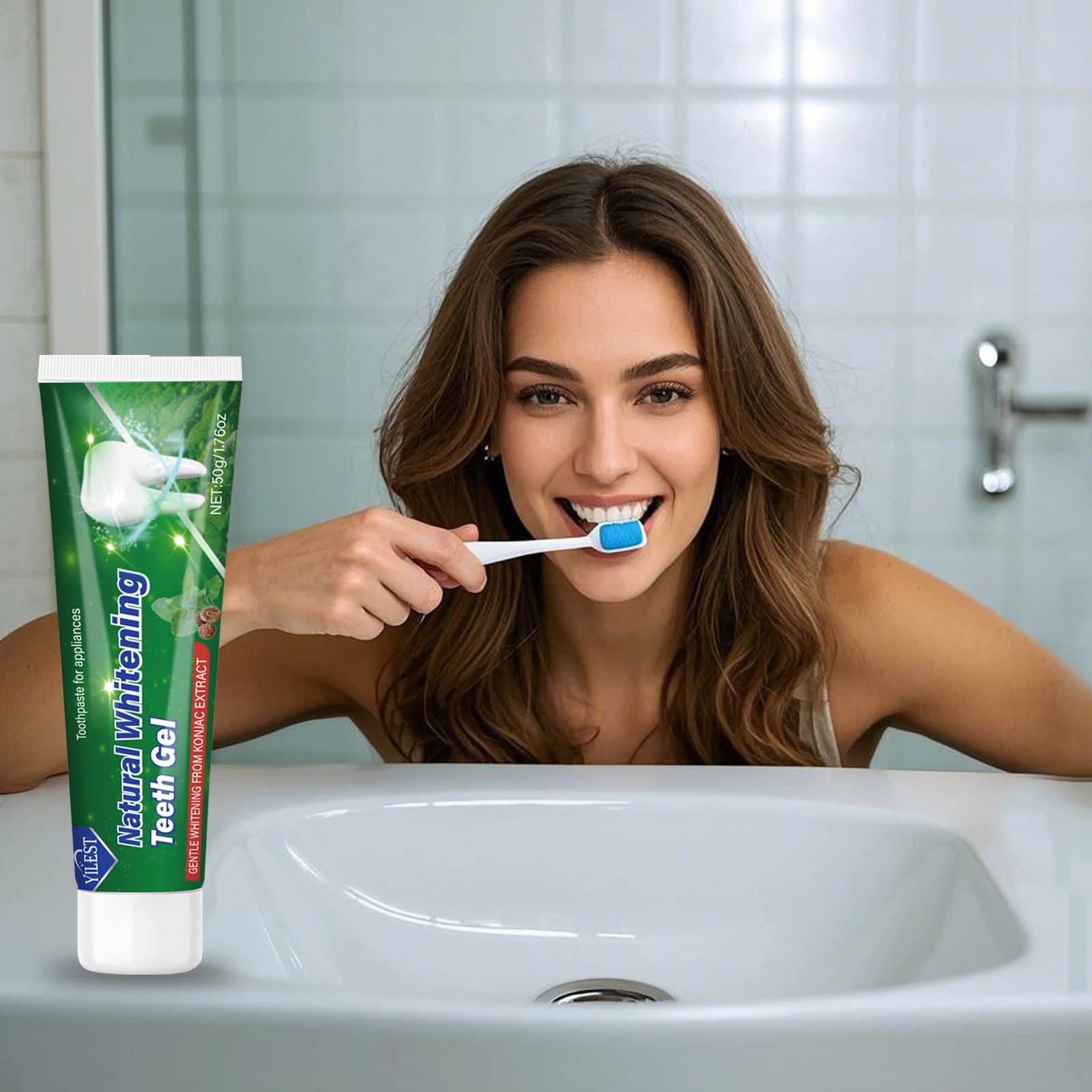 50g yellow toothpaste toothpaste, gentle whitening formula and fresh breath, daily illuminating oral hygiene YILEST