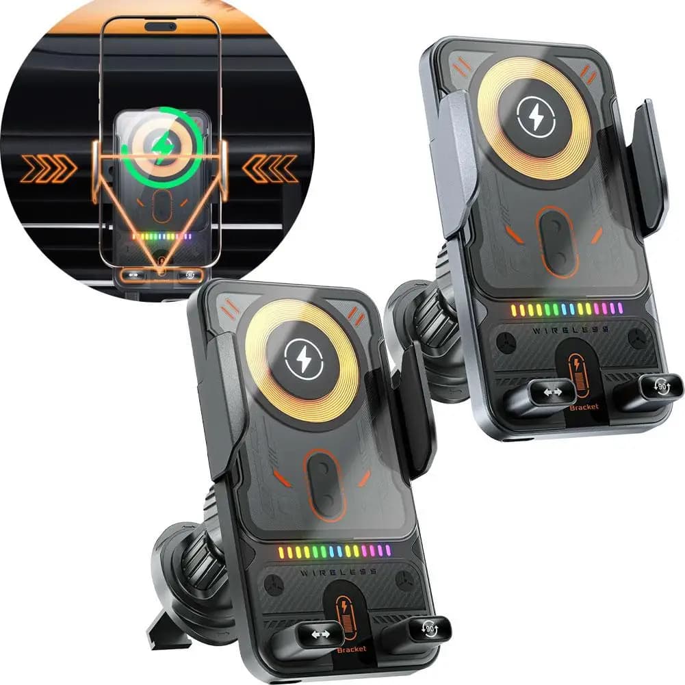 Caricabatterie Wireless per Auto da 15W per Fold 6 5 4 Z Flip S25 S24 16 15 360 ° Supporto per Telefono con Bloccaggio Automatico Rotante Q3l8