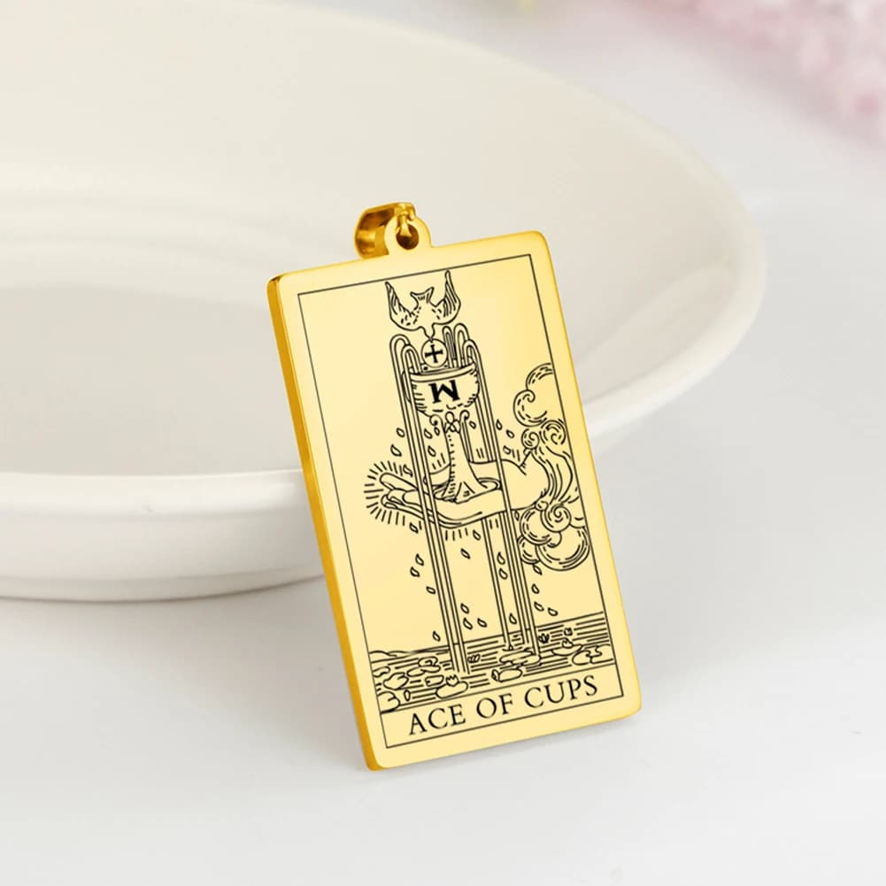 Pendenti con amuleto Vintage dadapara per collana il vestito delle tazze carte dei tarocchi uomo donna accessori per ciondoli gioielli in acciaio inossidabile
