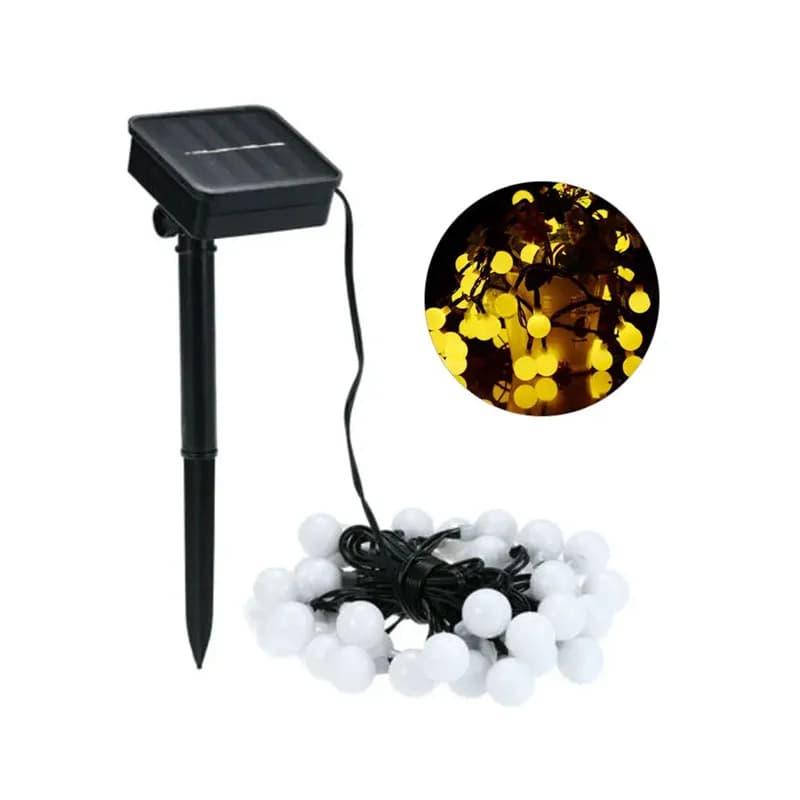 Luci a stringa solari a globo smerigliato 100 LED IP65 Luce fata per esterni per Halloween Natale 2024 Decorazione del giardino per feste 8 modalità
