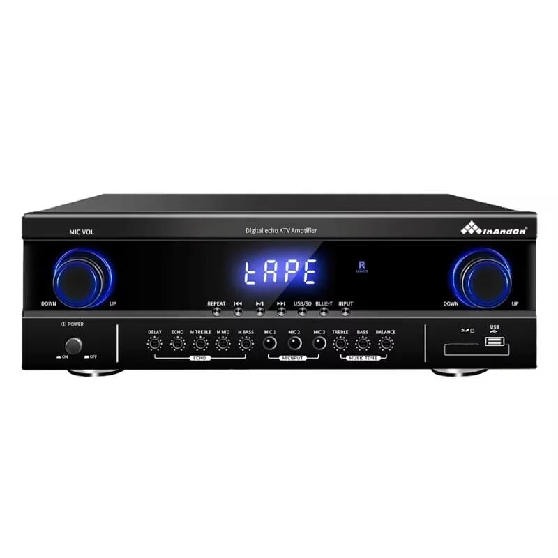 【Popolare】Amplificatore InAndOn Nero per Intrattenimento, Amplificatore Premium ad Alta Potenza per Casa, Macchina per Karaoke KTV, Sistema Home Theater