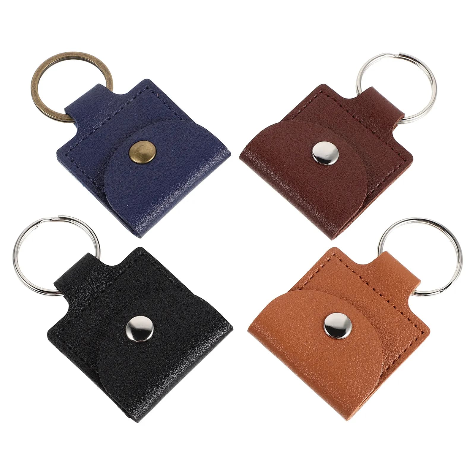 4Pcs Guitar Pick Case PU Keychain Pouch Scratchproof Waterproof Pick Storage Organizer Travel Musician Acoustic Electric