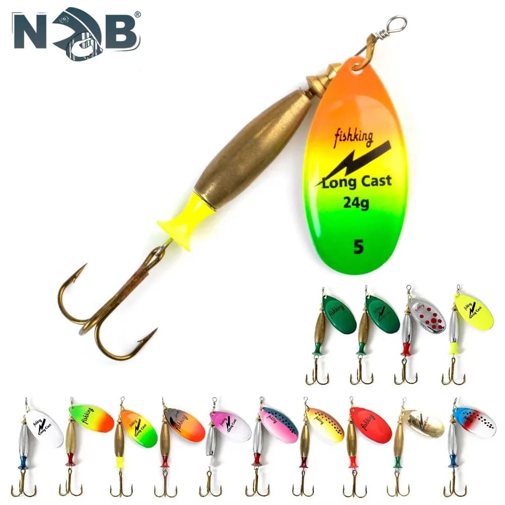 NGB Long Cast Spinner Esca Richiamo di Pesca 18g 24g Rotante In Metallo Spinbait Cucchiaio Esche luccio Con Ami Alti accessori per la pesca