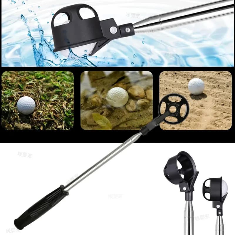 Telescopic Stainless Steel Shaft Golf Ball Retriever for Water Telescopic Rod Golf Ball Picker Portable Pick Up Tool Golf Ball