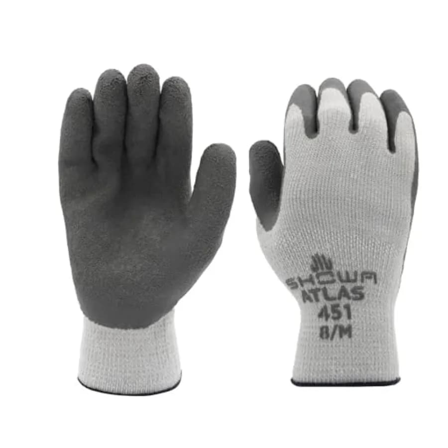 Guanti da Lavoro Invernali Atlas 451 in Lattice di Gomma Naturale con Rivestimento sul Palmo, Isolati, per Uso Generale, con Fodera in Misto Poliestere, Taglia Extra Large, 12 Paia
