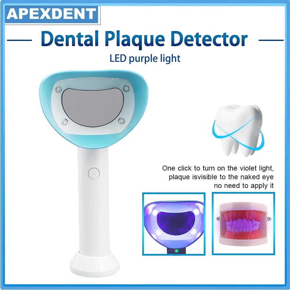 APEXDENT Dental Plate Detector, Oral Hygiene Portable Monitor with Purple Light, Tooth Whitening Tool