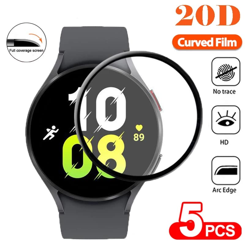 Pellicola proteggi schermo 20D morbida per Samsung Galaxy Watch 4 5 Pro Active 2 4 Full Cover bordo curvo protettivo antigraffio