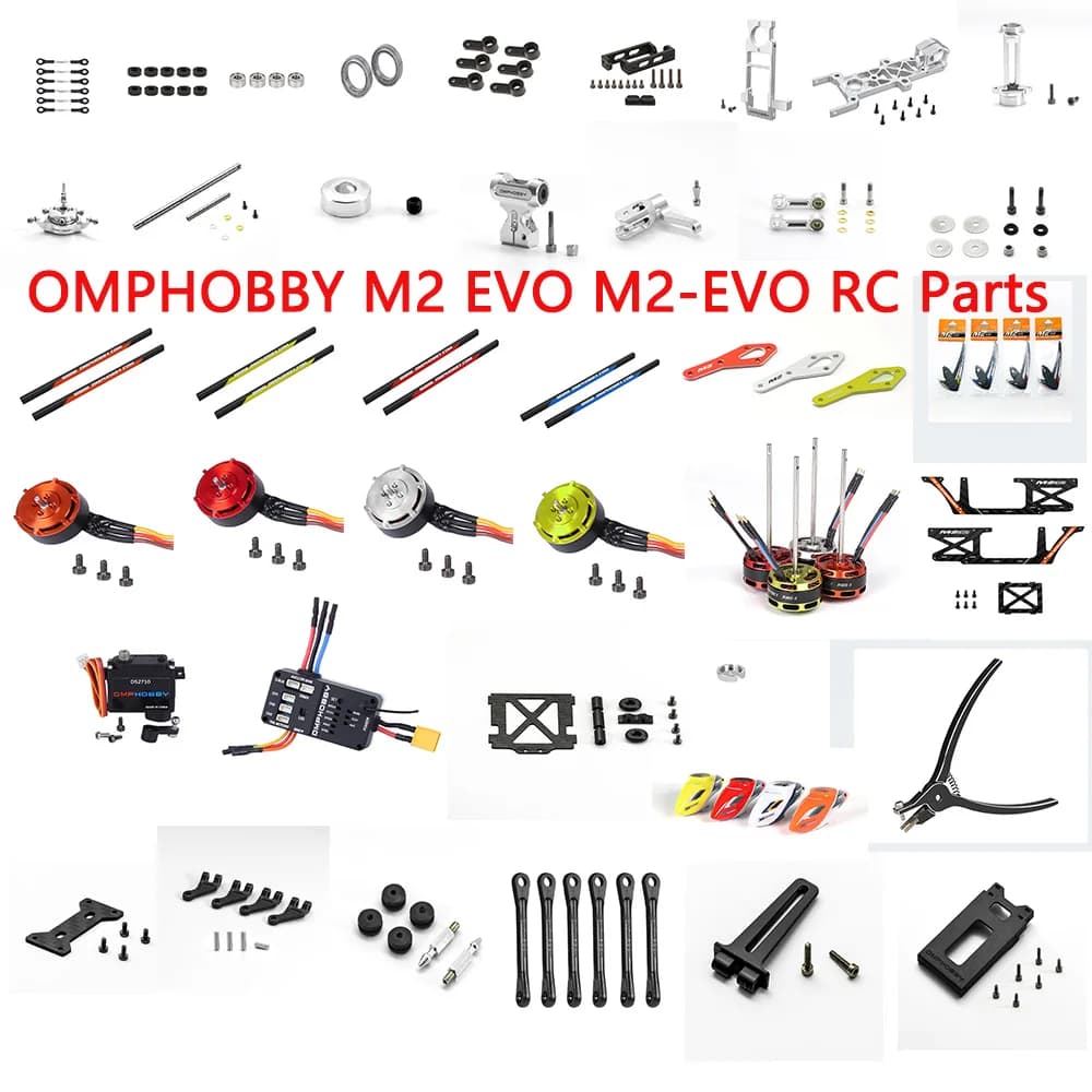 OMPHOBBY M2 EVO M2-EVO RC Doppio Motore Brushless Azionamento Diretto 3D Elicottero Sterzo Cuscinetto Coda Accessori Motore