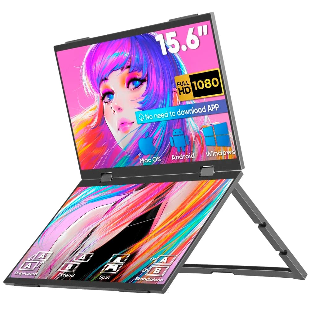 SIBOLAN Hot Sale The Triple USB Laptop Monitor Portable Dual Game with Retractable Support Foldable Extensor for Wins Mac Laptop