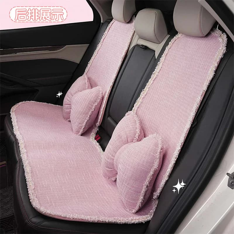 Coprisedile per auto in lino pizzo carino antiscivolo quattro stagioni tessuto traspirante fodera per cuscino per seggiolino auto accessori interni universali