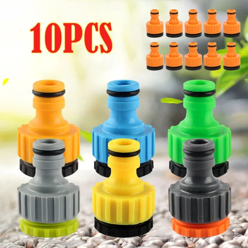 Threaded adapter for garden faucet, quick connector for irrigation, 10 pieces, PP threaded adapter for connecting the tap to the washing machine