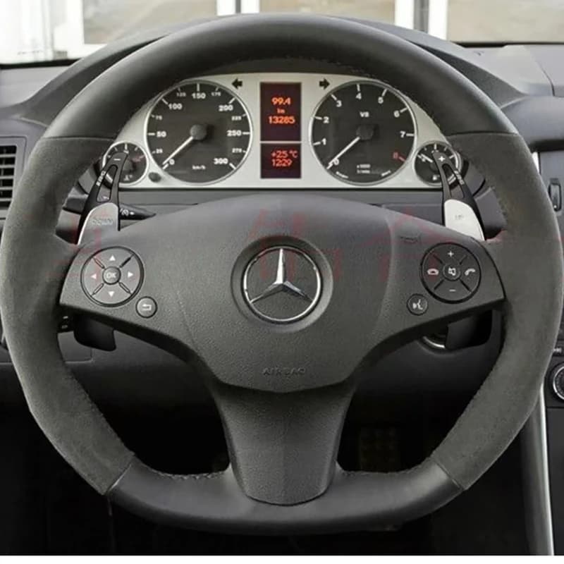 Custom DIY Suede Leather Hand Sewn Cover for Mercedes Benz AMG C63 2009-2010 Special Car Handle Set