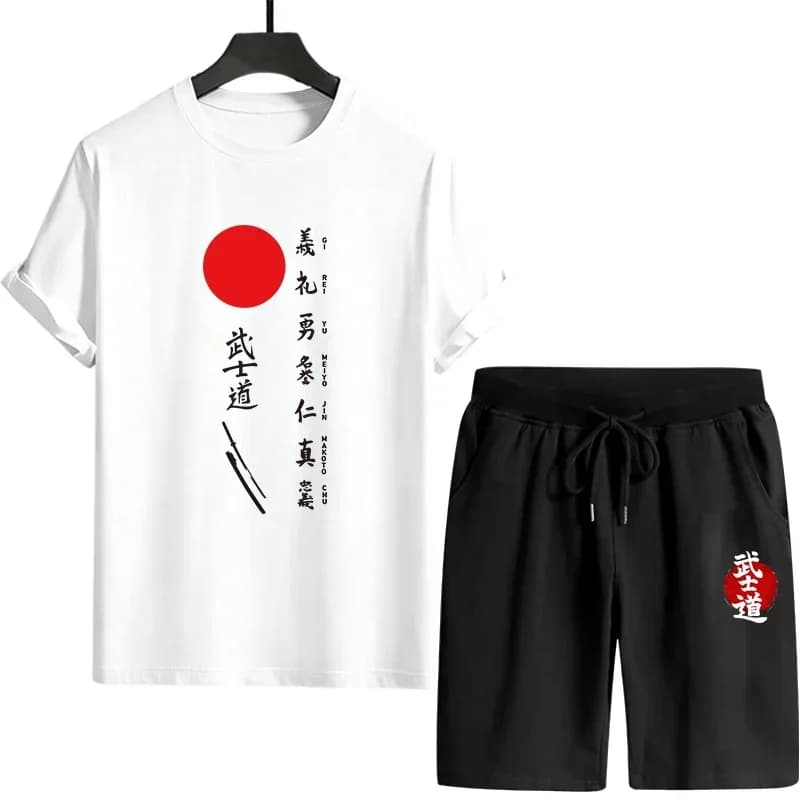 Men's Summer Sport Suit 2026 Versatile for Outerwear, Court Sleeve T-shirts and Sports Shorts, Random Quality Jogging Costume