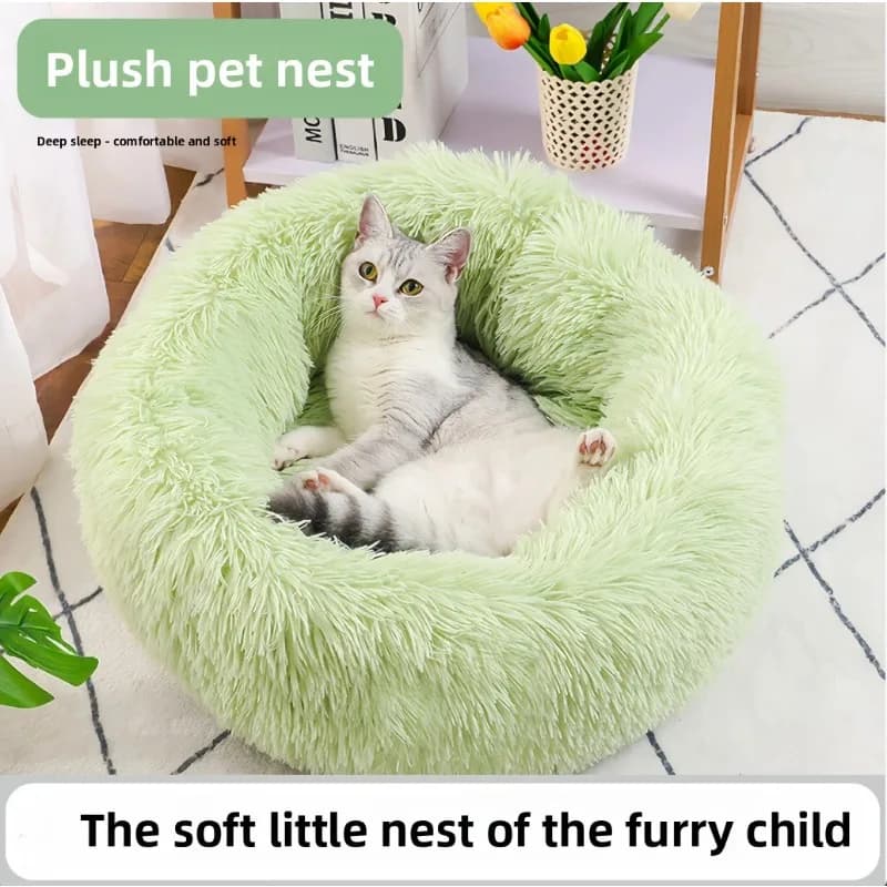Cuccia Rotonda per Cani 40-120cm, Letto Caldo Invernale in Peluche per Cani Piccoli, Medi e Grandi, Divano Morbido Lavabile per Gatti