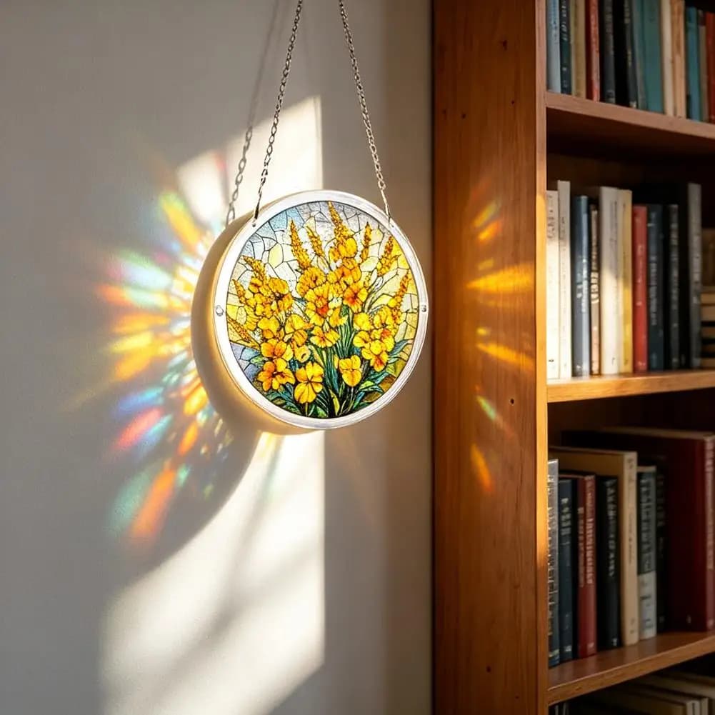 Puzzle 3D in acrilico, acchiappasole da appendere alla finestra, ornamento fai da te, decorazione per casa e giardino, regalo di compleanno per donna