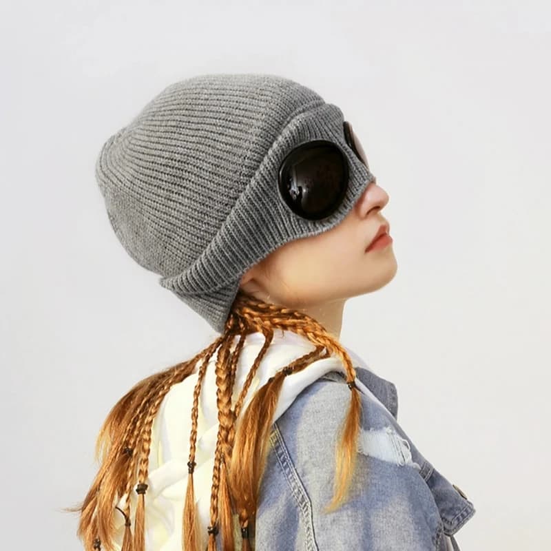 Cappello da Sci Invernale Antivento con Fodera in Pile per Uomo e Donna, Berretto Lavorato a Maglia Caldo con Protezione per le Orecchie