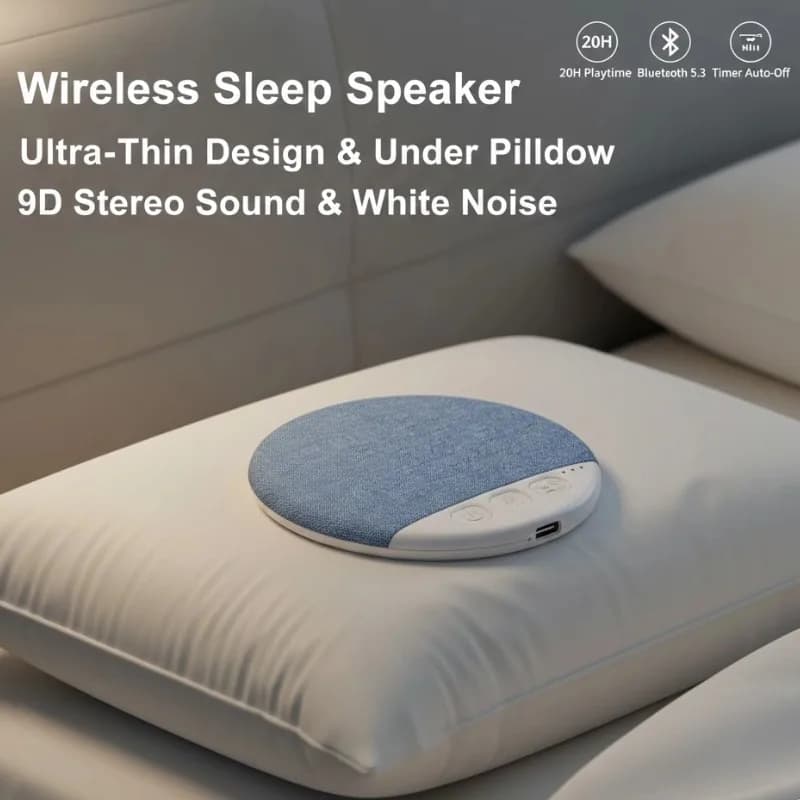 Altoparlante Bluetooth a Forma di Cuscino, Lettore Musicale Wireless per il Sonno, Macchina del Rumore Bianco, Stereo 9D con Timer e Spegnimento Automatico per Insonnia