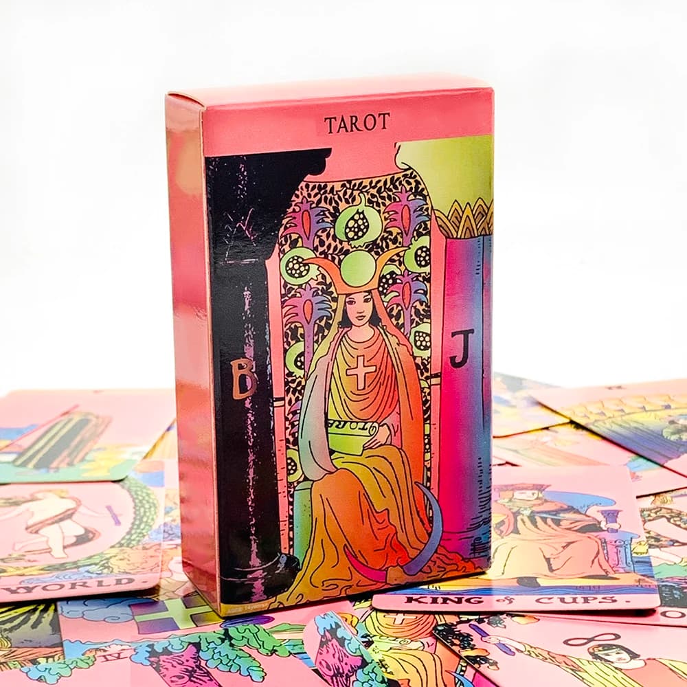Pink Tarot Cards 78 Tarot Decks Prediction Divination Deck Board Game Family Gathering Cards Game For Beginners & Pros
