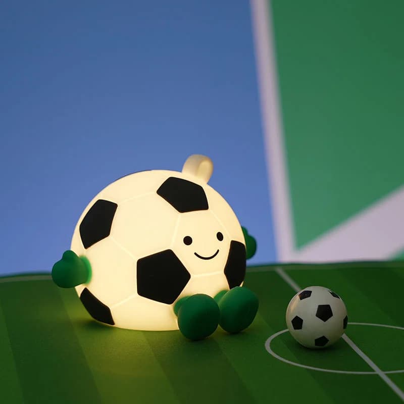 Silicone Soccer Night Light Rechargeable Touch RGB Dimmable Football Kids Sleeping Nightlights Beside Table Lamp Bedroom Decor