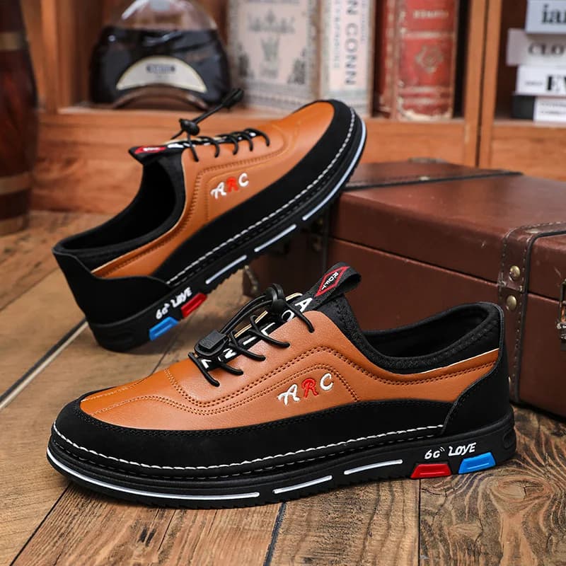 Scarpe in Pelle da Uomo 39-48, Larghezza Extra, Casual Business, Traspiranti, Comode, per Tutte le Stagioni, Antiscivolo, per Ufficio e Pendolarismo