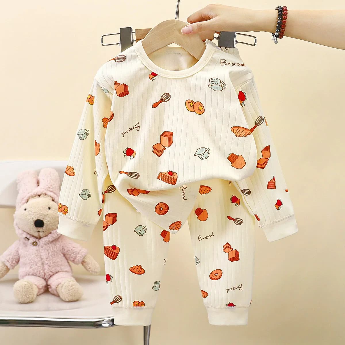 2026 New Autumn Children Pajama Set Cartoon Print Long Sleeve Top+Pants 2Pcs Clothes for Boys Girls Warm Kids Loungewear