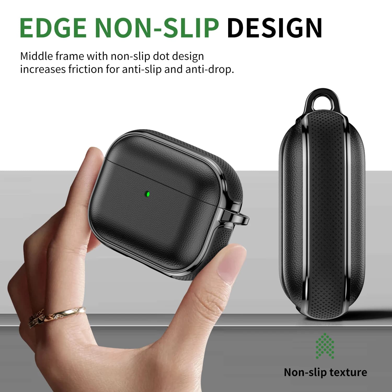Custodia Protettiva in Pelle Effetto Lusso per Apple AirPods 1 2 3 4 Pro, Cover Anti-smarrimento per Auricolari Bluetooth Wireless