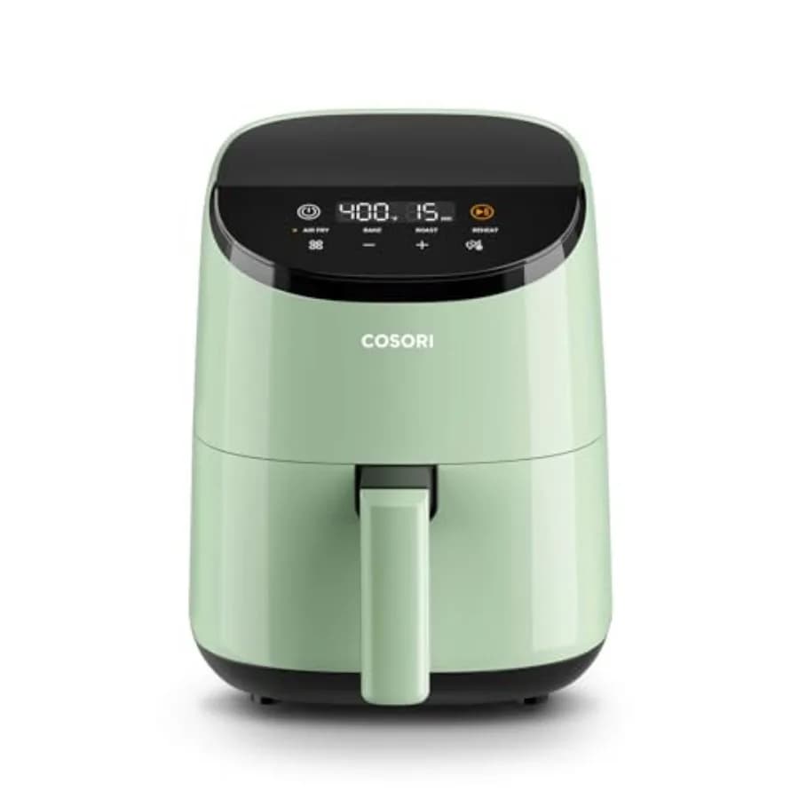 Friggitrice ad Aria 4-in-1, Mini Friggitrice ad Aria Compatta, Silenziosa, con Cestello Antiaderente e Lavabile in Lavastoviglie, 97% Meno Olio, Funzioni Cottura, Arrosto e Riscaldamento