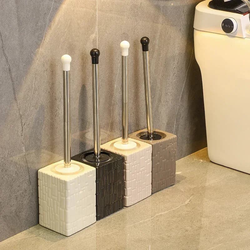 Scopino per WC in ceramica Per uso domestico Nessun angolo morto Pulizia WC Scopino per WC Manico lungo Scopino per WC Accessori per il bagno