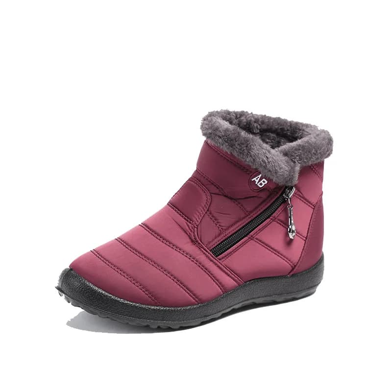 Scarpe da Donna di Taglia Grande, Stivali Invernali Caldi e Impermeabili, Stivali in Cotone con Suola Piatta