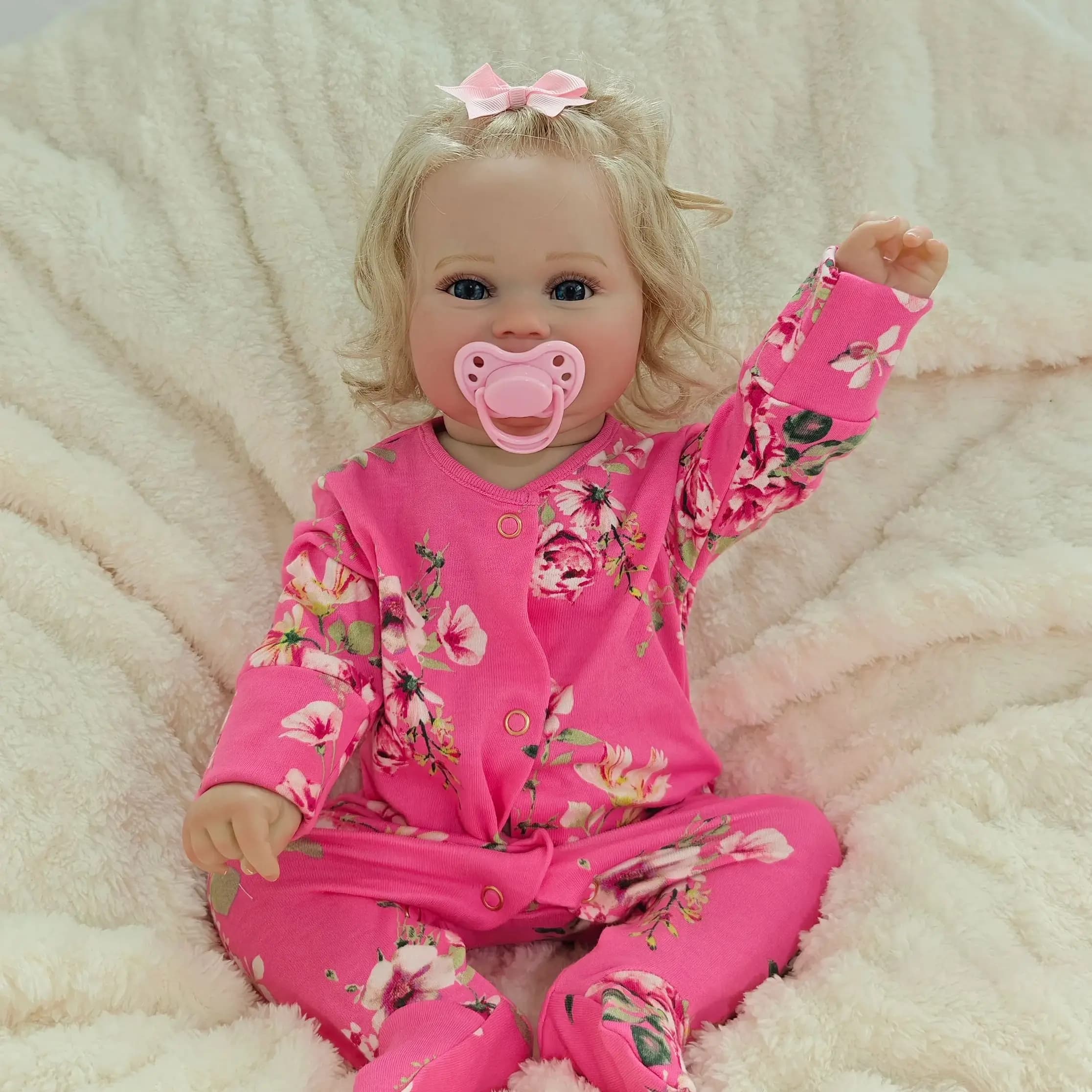 20 Inch/50cm Lifelike Reborn Baby Girl Doll Full Body Silicone Vinyl 3D Painted Visible Veins Birthday Gift/Christmas Gift