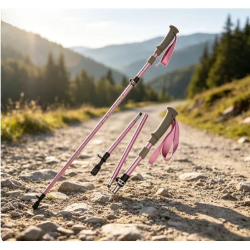 Foldable Carbon Fiber & Aluminum Alloy Trekking Pole, Ultra‑Light Telescopic Hiking Walking Stick for Women Outdoor Climbing