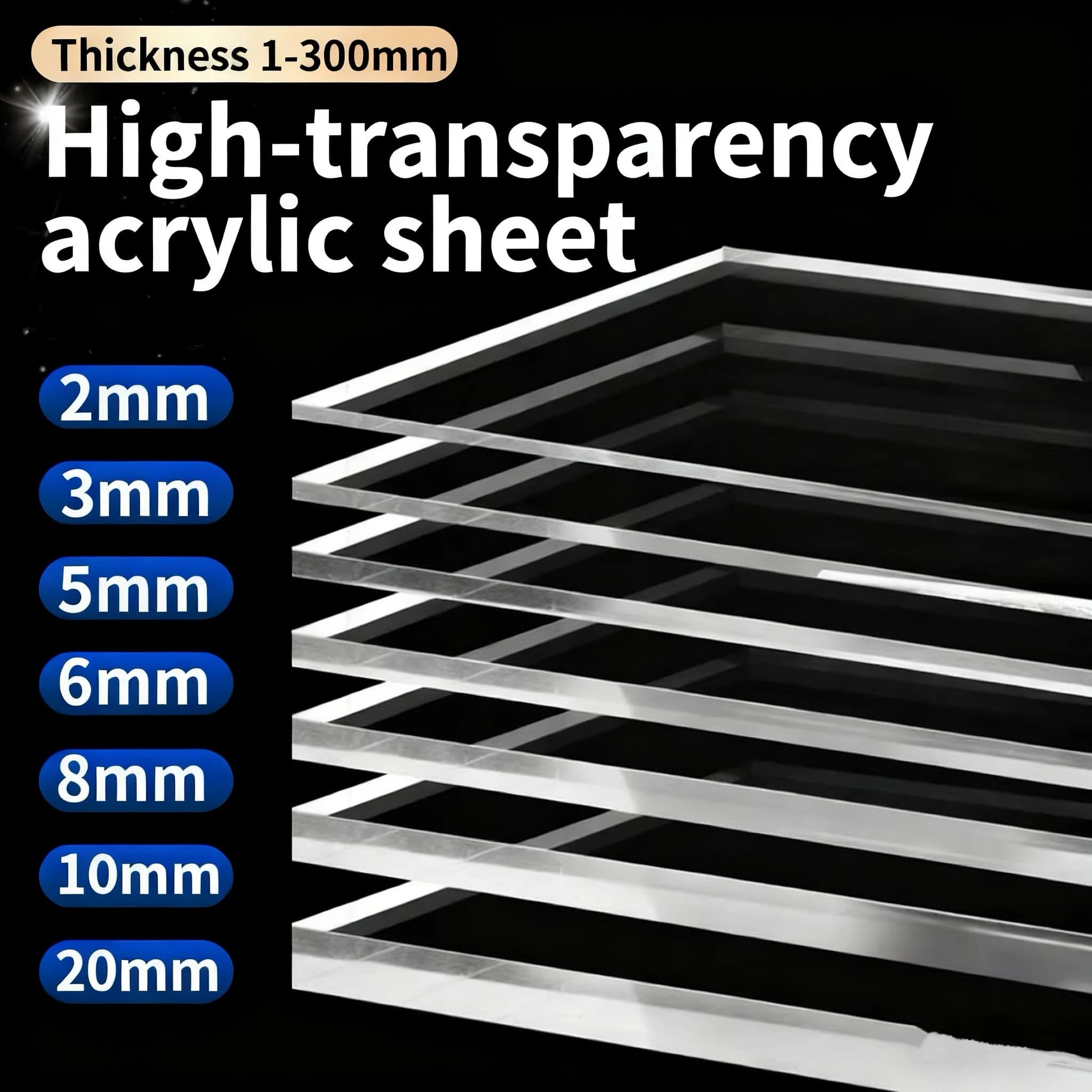 Transparent Acrylic Board Square And Circular Organic Glass Display Box Christmas Decoration Carving Painting And DIY Crafts