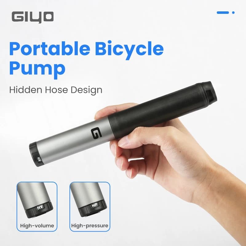 GIYO Porteble Pompa di Aria per Bicicletta 120psi Valvola Schrader Presta MTB Bici da Strada Pneumatico Gonfiatore Ad Aria Ciclismo All'aperto Pompa A Mano Pompa Bici