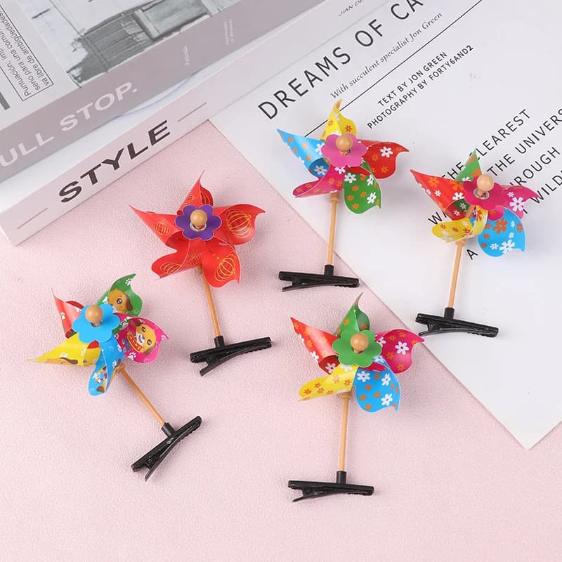 Pinwheel hair clips soft hair for hair windmill fork headgear Performance on stage headgear women girls hair clip accessories