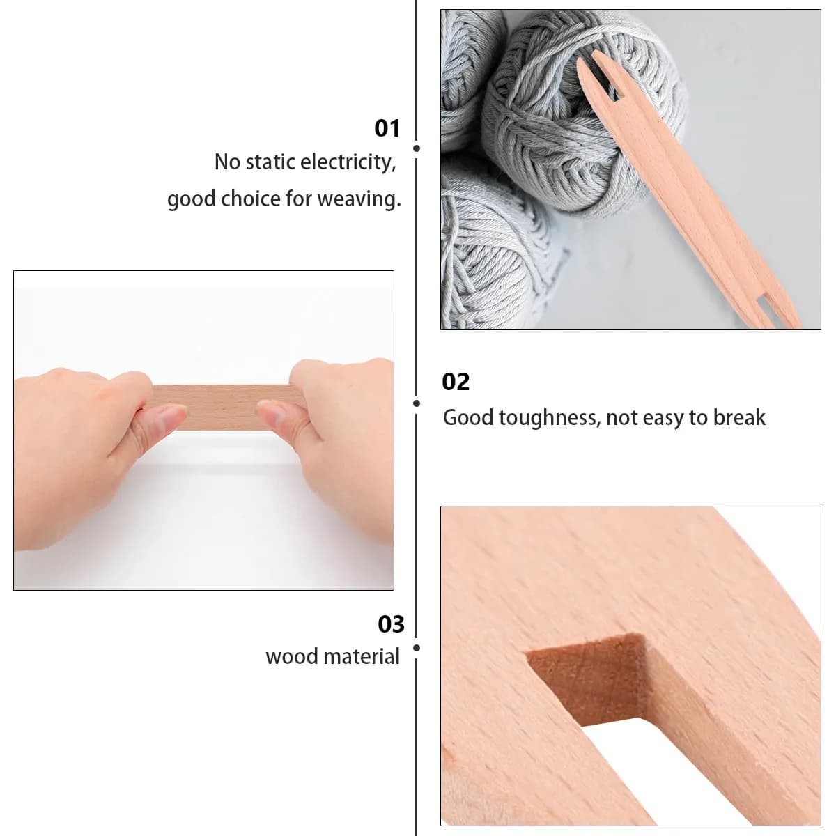 Filo da maglia professionale in legno di grandi dimensioni per tessitura, maglioni, sciarpe, tappezzeria, accessori fai da te per cucito
