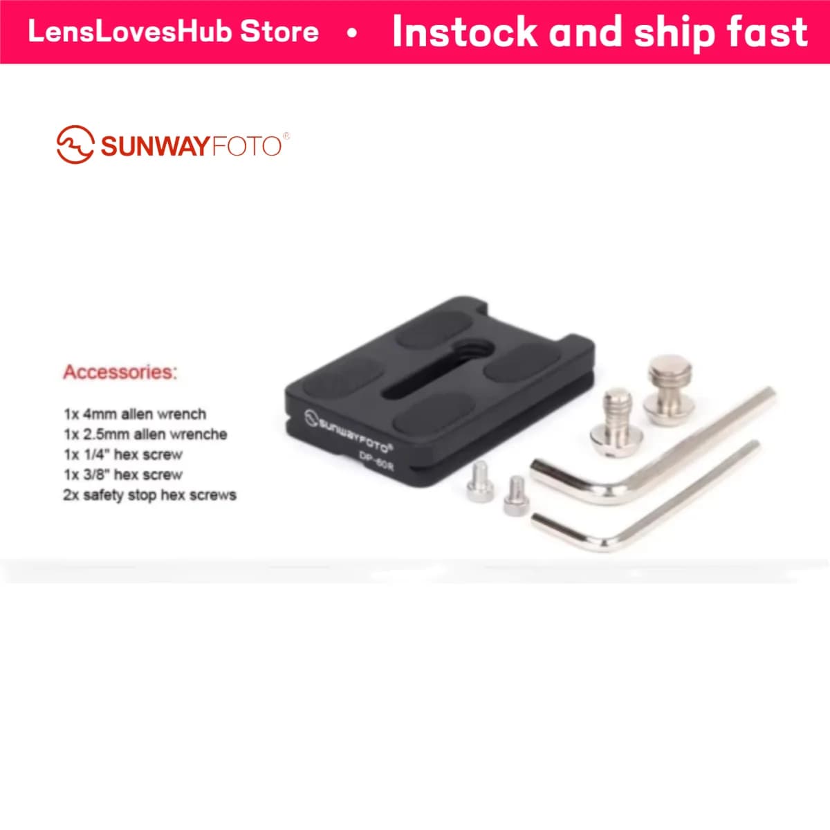 Piastra a Sgancio Rapido SUNWAYFOTO per Testa Treppiede Fotocamera DSLR, Piastra a Sgancio Rapido Professionale in Alluminio per Monopiede