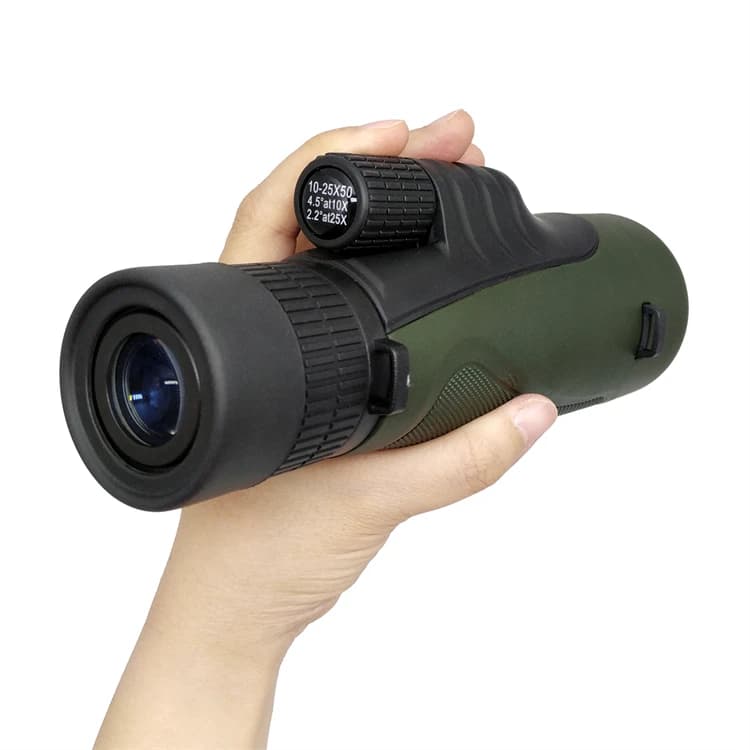 Telescopio Monoculare con Zoom 10-25x per Birdwatching con Prisma BAK4 e Lente per Smartphone