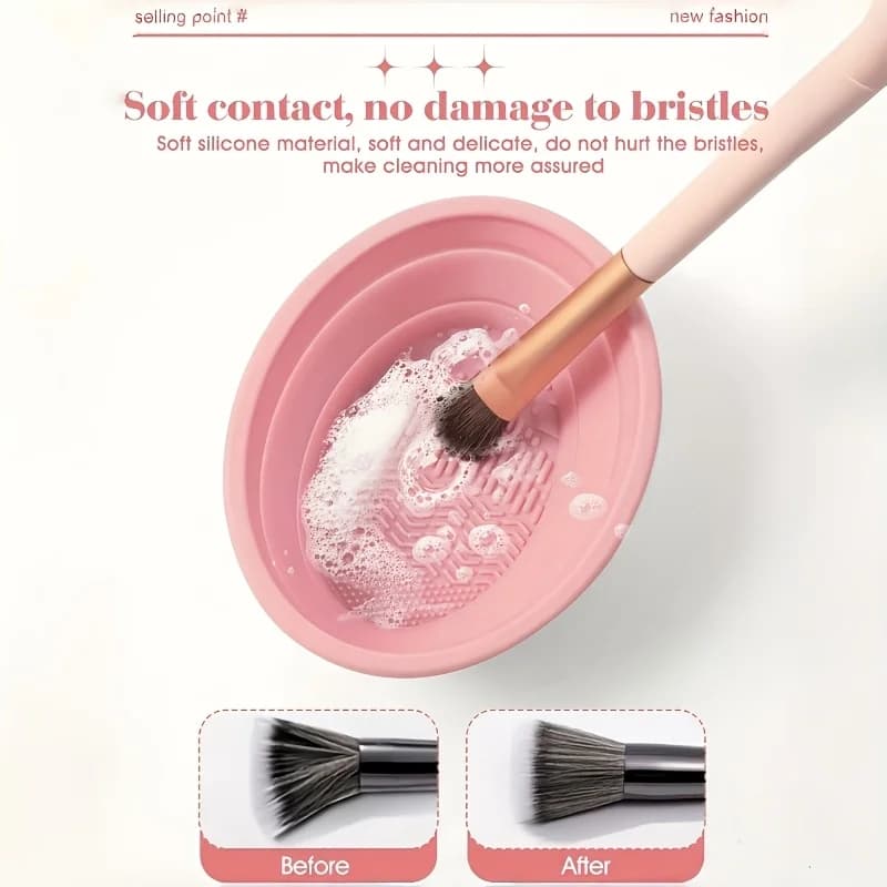 Silicone Makeup Brush Cleaner Bowl Foldable Clean Mat Cosmetic Foundation Eyeshadow Powder Brushes Cleaner Tools Makeup Supplies