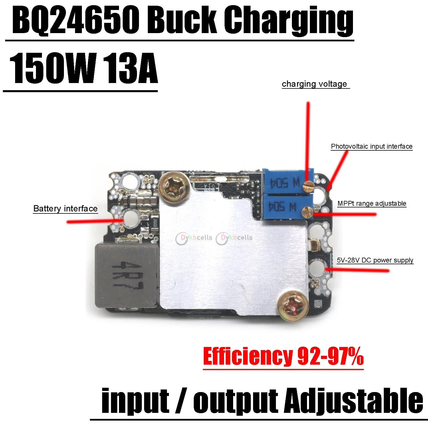 150W 13A BQ24650 BUCK Charger MPPT Solar Lead-acid Li-ion LifePo4 Lithium Battery Charging Module 1S 2S 3S 4S 12V 24V BMS CAR