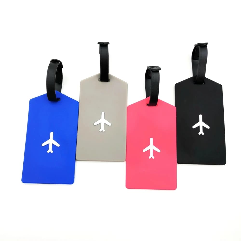 Etichetta per bagagli a forma di aereo da 1 pezzo, etichetta per appendere, viaggio d'affari, bagagli per aeroporti, etichetta identificativa anti-smarrimento, etichetta con nome, unisex