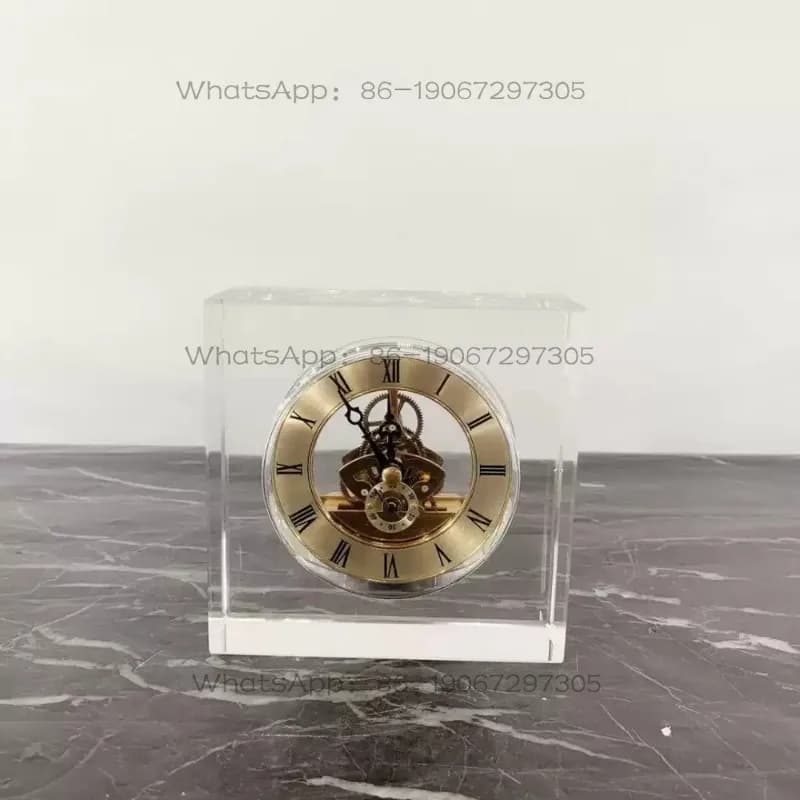 Modern Nordic Model House Transparent Glass Crystal Glass Metal Clock Pendulum Jewelry Ornament