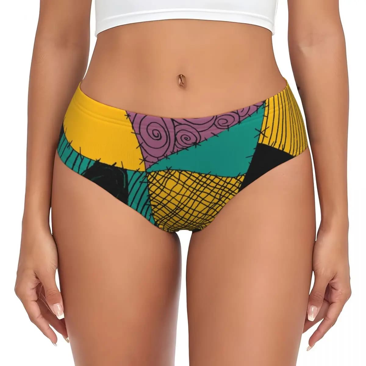 The Nightmare Before Christmas Custom Slips, Elasticized Mutches Woman's Sideboards, Sally Dress Shorts