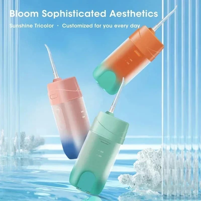Idropulsore Portatile Ricaricabile USB per Pulizia Profonda dei Denti e Sbiancamento - Irrigatore Orale per Alito Fresco e Cura Dentale
