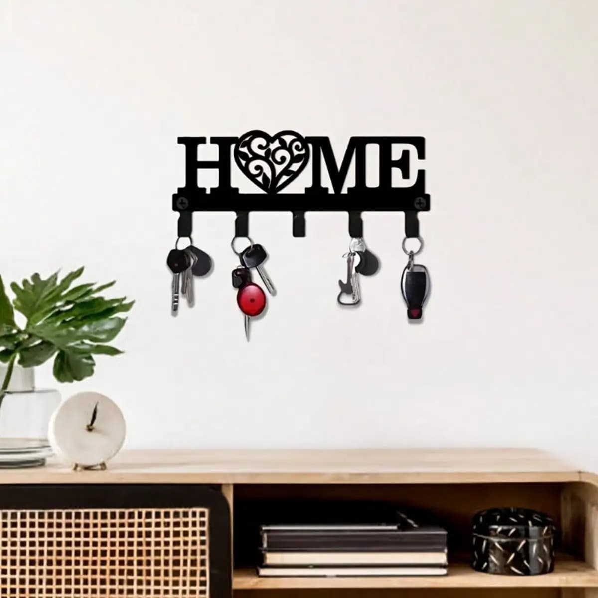Multi-function Wall Mount Key Hook Rack Easy Install Home Storage Organizer for Key Coat Hat Bag
